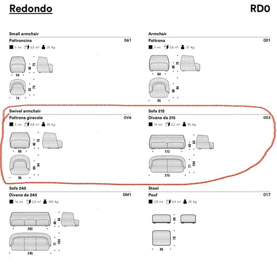 Image 1 of Moroso Redondo Sofa 215