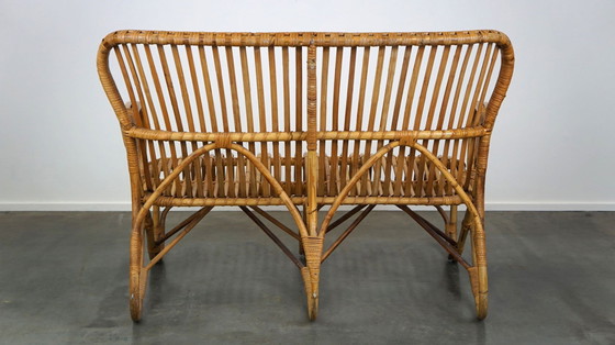 Image 1 of Vintage rotan Belse 8, Dutch Design, 1950, 2 zits bank