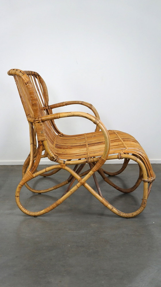 Image 1 of Vintage rotan Belse 8, Dutch Design, 1950, 2 zits bank