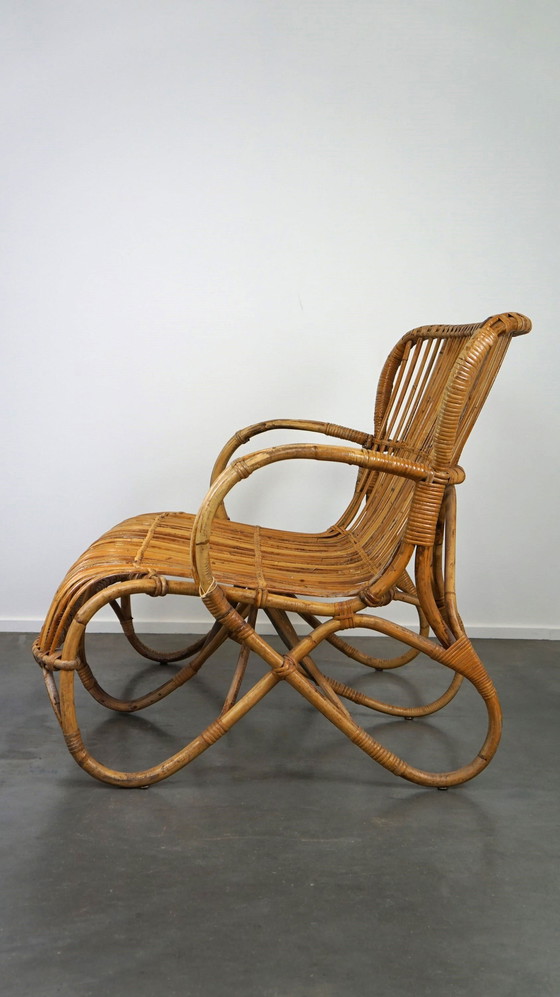 Image 1 of Vintage rotan Belse 8, Dutch Design, 1950, 2 zits bank