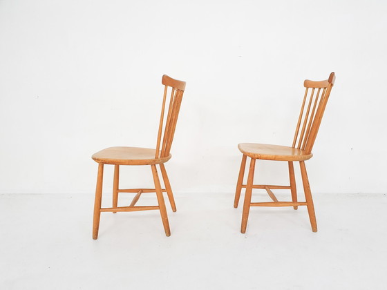 Image 1 of Set van twee stoelen met spilrugleuning, Nederland jaren 1950