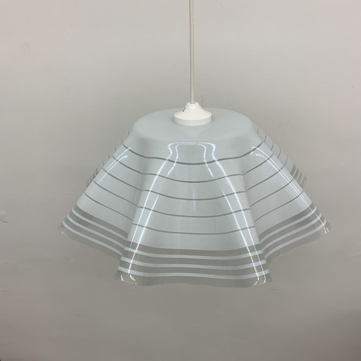 Mid-eeuwse - Minimalistische - Gevouwen Glas - Hanglamp, jaren 1980