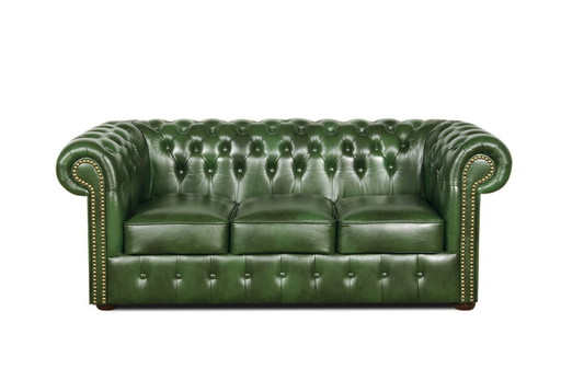 Engels chesterfield bankstel Bankstel Lederen bankstel vintage stijl