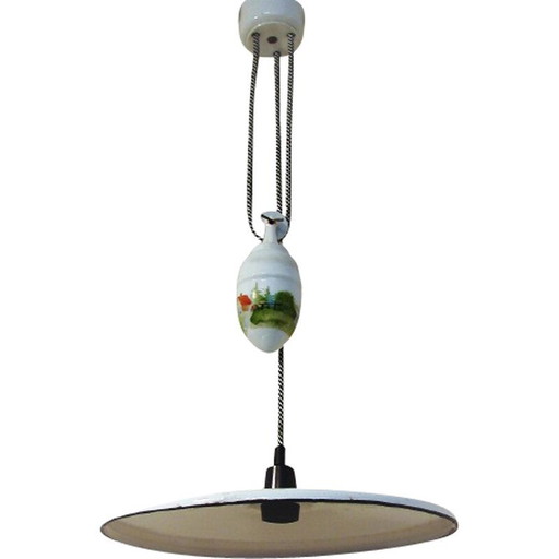 Vintage hanglamp met contragewicht, jaren 1930