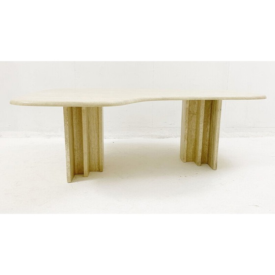 Image 1 of Vintage travertin boemerang salontafel, Italië 1970