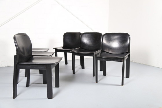 Image 1 of 6x Vintage Italiaanse eetkamerstoelen