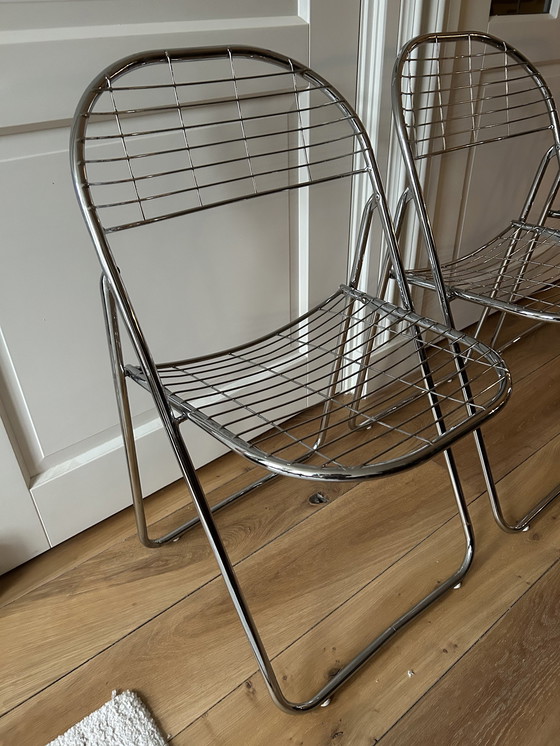 Image 1 of Niels Gammelgaard Draadstoel / Wire Chairs / Vintage Klapstoel