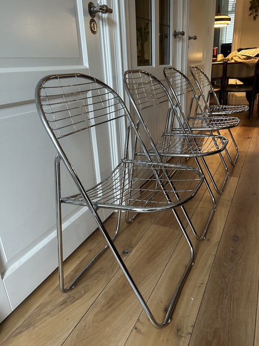 Niels Gammelgaard Draadstoel / Wire Chairs / Vintage Klapstoel