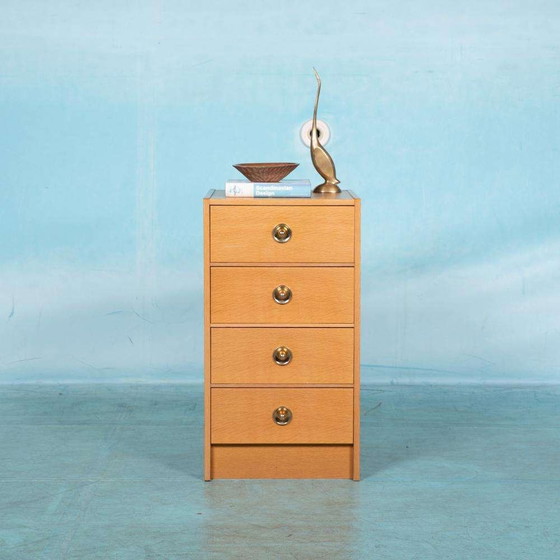 Image 1 of Minimalist blond Scandinavische ladekast eik, midmod chest