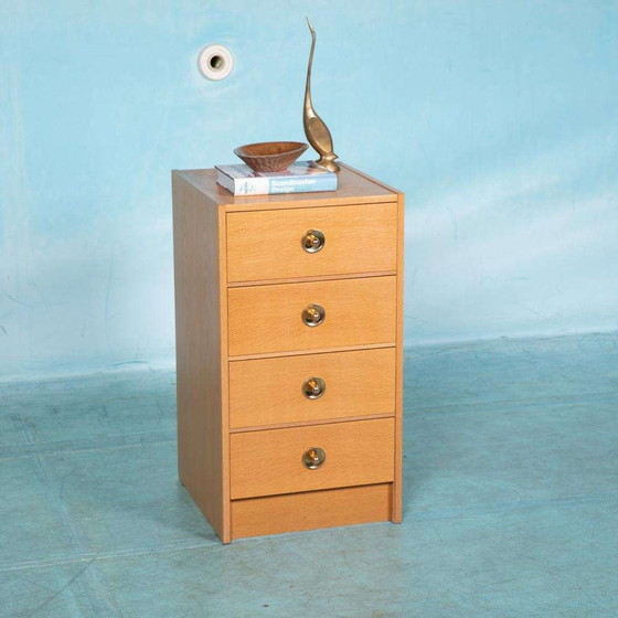 Image 1 of Minimalist blond Scandinavische ladekast eik, midmod chest