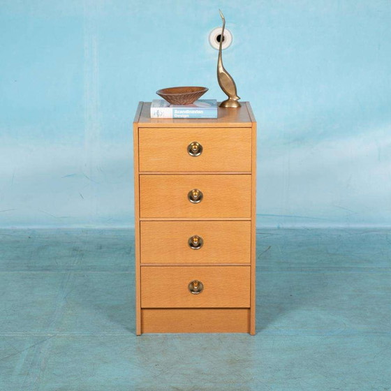 Image 1 of Minimalist blond Scandinavische ladekast eik, midmod chest