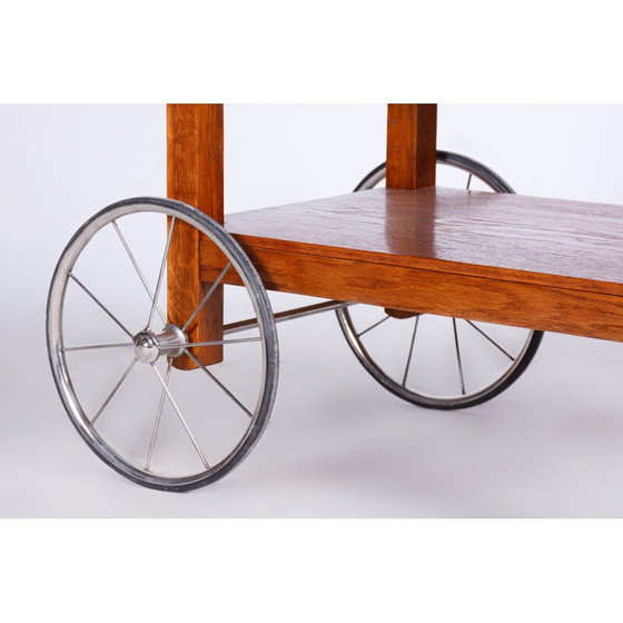 Image 1 of Vintage Art Deco walnoten trolley, Frankrijk 1920-1929