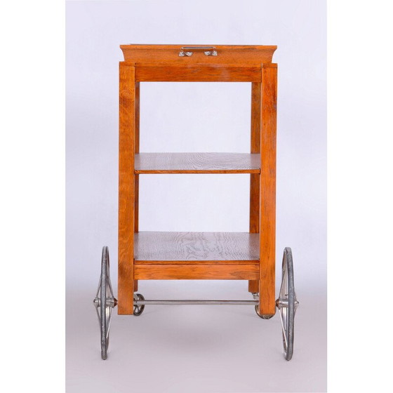 Image 1 of Vintage Art Deco walnoten trolley, Frankrijk 1920-1929