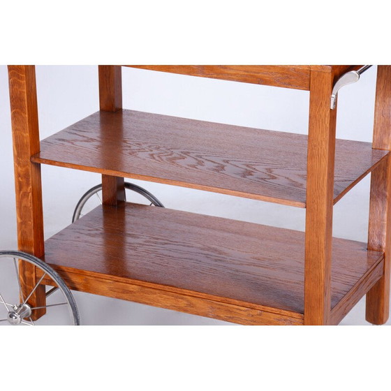 Image 1 of Vintage Art Deco walnoten trolley, Frankrijk 1920-1929