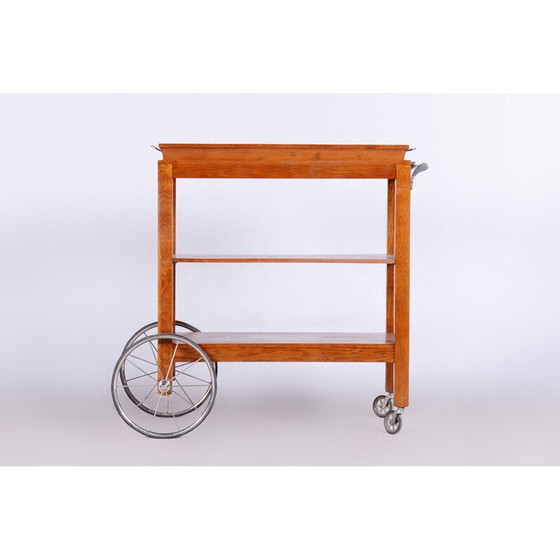 Image 1 of Vintage Art Deco walnoten trolley, Frankrijk 1920-1929