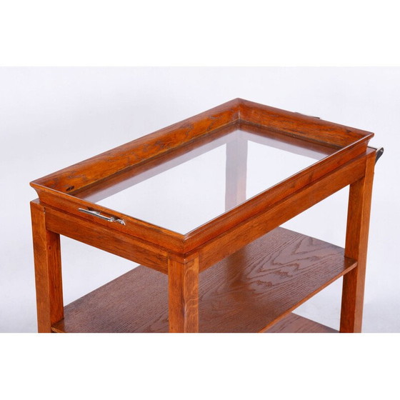 Image 1 of Vintage Art Deco walnoten trolley, Frankrijk 1920-1929