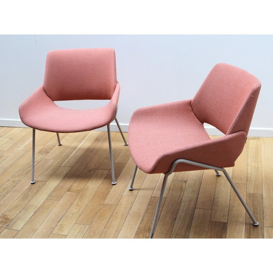 Image 1 of Monk vintage fauteuils in gebeitst metaal en stof voor Prostoria