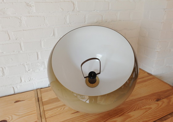 Image 1 of Vintage Bruin/Beige Plexiglazen 70S Hanglamp Met Trekpendel