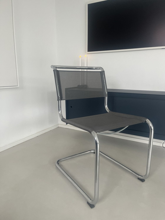 Image 1 of 5x Thonet S33 N zilver sledestoelen S32