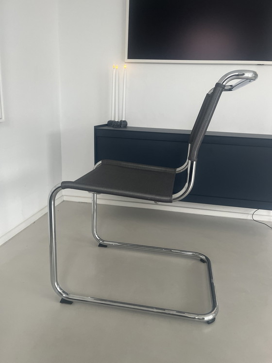 Image 1 of 5x Thonet S33 N zilver sledestoelen S32