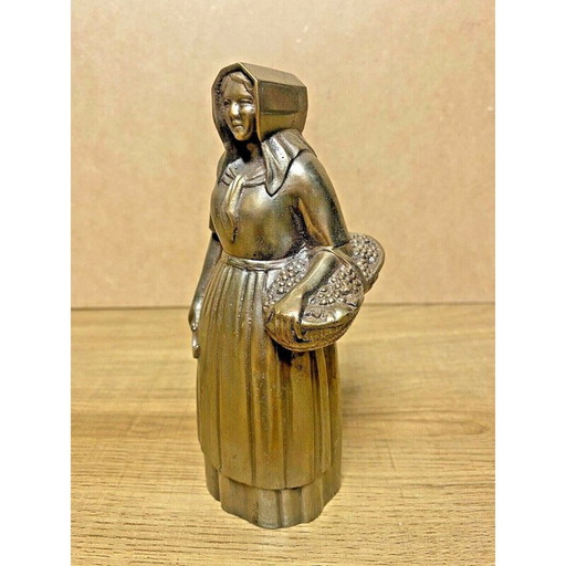 Vintage bronzen beeld La Bourguignonne van Albert David, 1940-1950