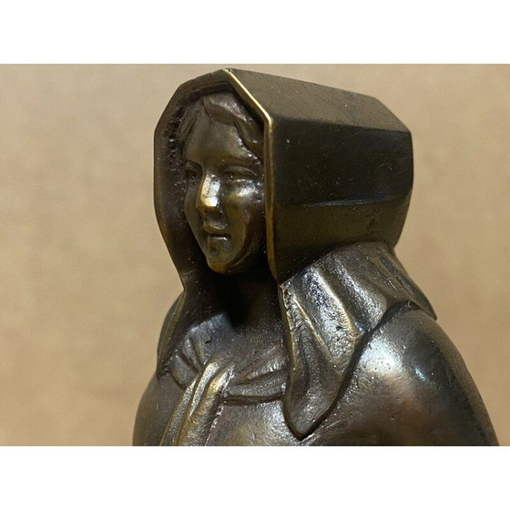 Image 1 of Vintage bronzen beeld La Bourguignonne van Albert David, 1940-1950