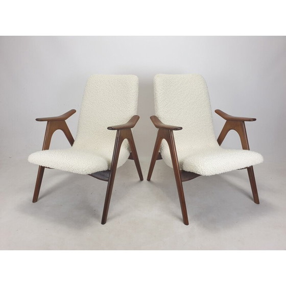 Image 1 of Paar vintage teakhouten fauteuils van Louis van Teeffelen voor Wébé, Nederland 1960