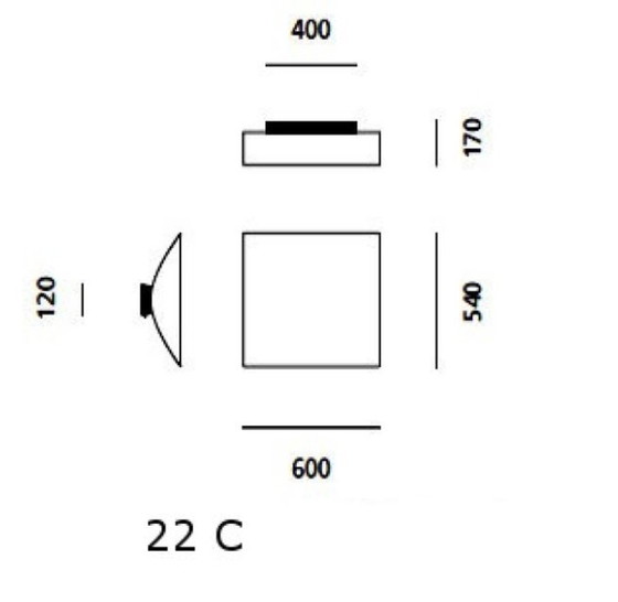 Image 1 of Bakerygroep For Prandina Wand/Plafondlamp 22C