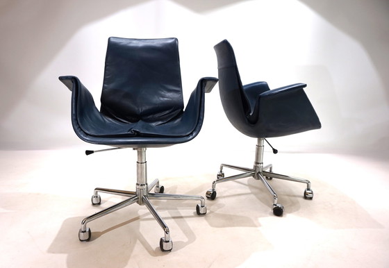 Image 1 of Set van 2 Kill International 6727 Leren Bureaustoelen Door Fabricius & Kastholm