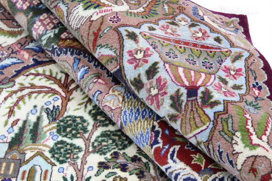 Image 1 of Origineel handgeknoopt Perzisch tapijt Kashmar Fijn paradijselijk ontwerp 384 x 302 cm Topconditie