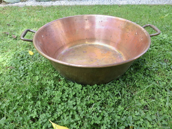 Image 1 of Bassine À Confiture En Cuivre, Frankrijk, jaren 30 40