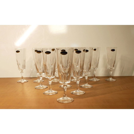 Image 1 of Set van 12 vintage "Versailles" champagneflutes van Arques kristal, 1970