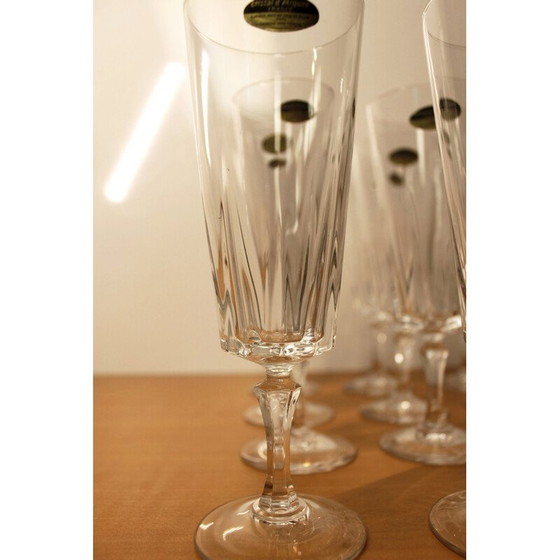 Image 1 of Set van 12 vintage "Versailles" champagneflutes van Arques kristal, 1970