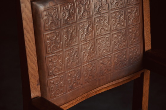 Image 1 of Vintage Art Nouveau Amsterdamse School Fauteuil door Lion Cachet dutch 1920s