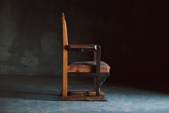 Image 1 of Vintage Art Nouveau Amsterdamse School Fauteuil door Lion Cachet dutch 1920s