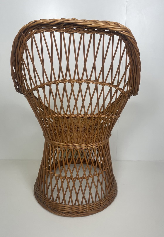 Image 1 of Vintage Rotan Kuipstoel 