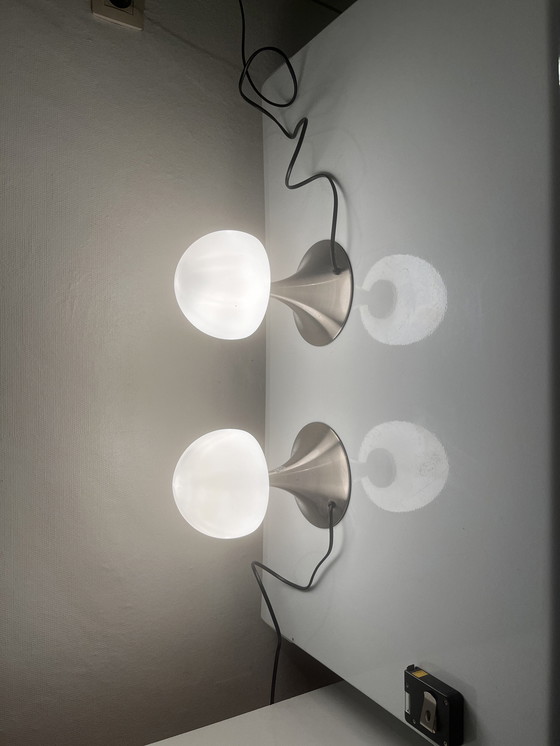Image 1 of Paar Opaline Paddestoel Lampen