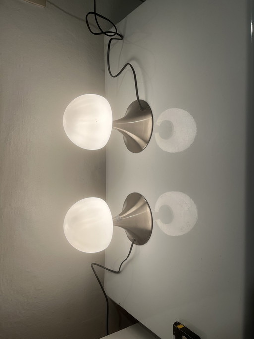 Paar Opaline Paddestoel Lampen