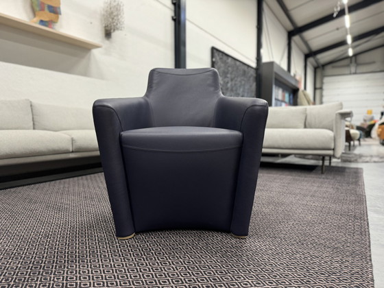 Image 1 of Leolux Fiji fauteuil Indigo blauw leer