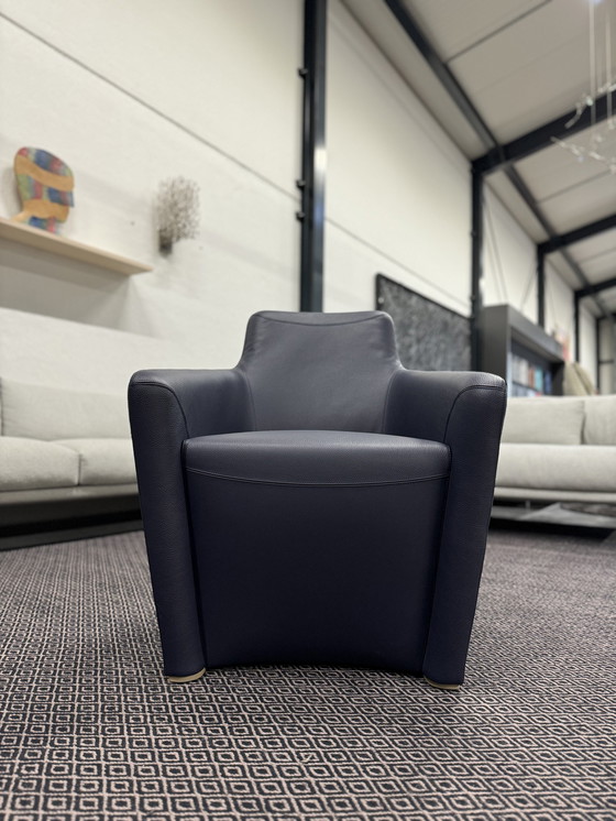 Image 1 of Leolux Fiji fauteuil Indigo blauw leer