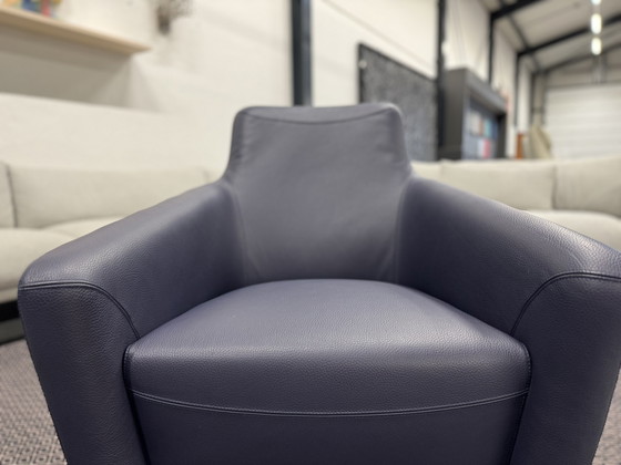 Image 1 of Leolux Fiji fauteuil Indigo blauw leer