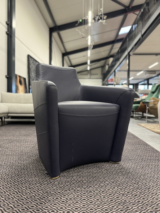 Leolux Fiji fauteuil Indigo blauw leer