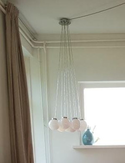 Vintage Hanglamp met 8 Bollen