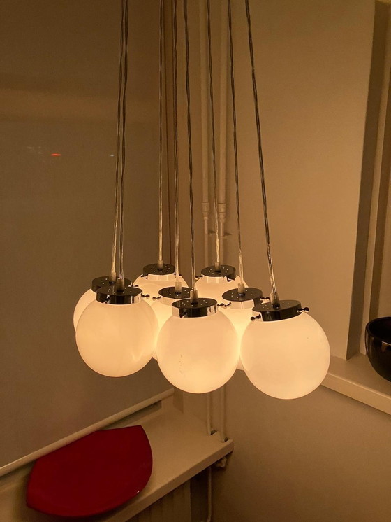 Image 1 of Vintage Hanglamp met 8 Bollen