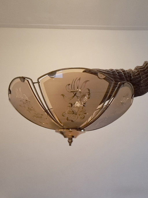 Vintage Hollywood Regency Plafonnière / Plafondlamp