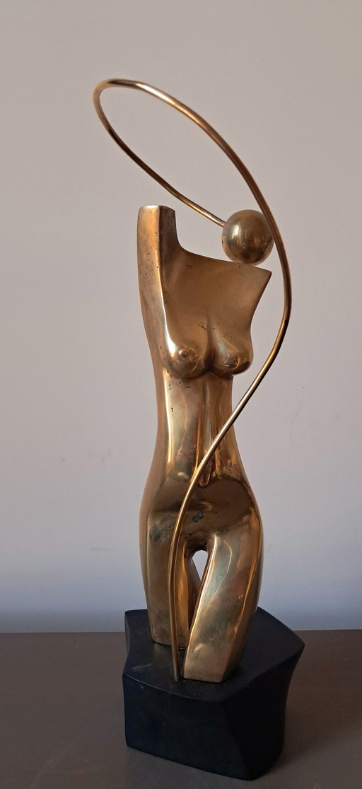 Beeld/Sculptuur-Vrouw-Modern-Kunst Gesigneerd