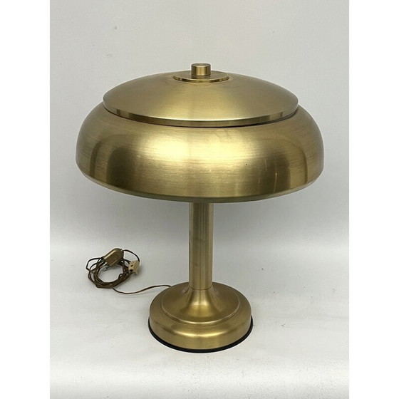 Image 1 of Vintage verguld metalen tafellamp, Italië 1950