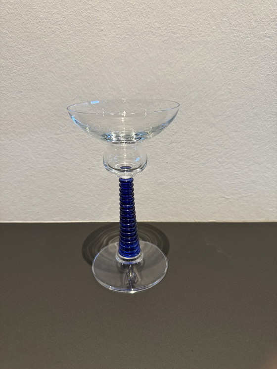 Image 1 of 6 Art Deco Glazen blauw Jaren 30