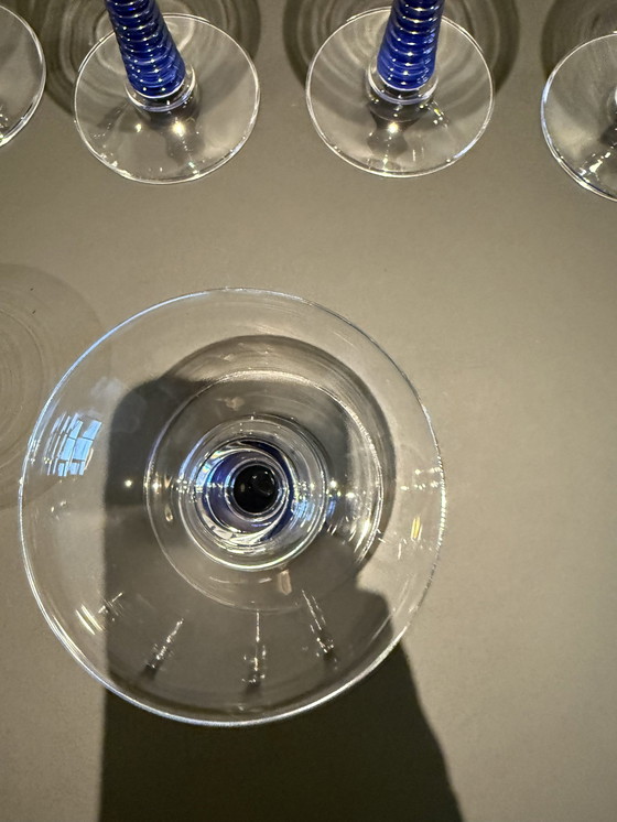 Image 1 of 6 Art Deco Glazen blauw Jaren 30