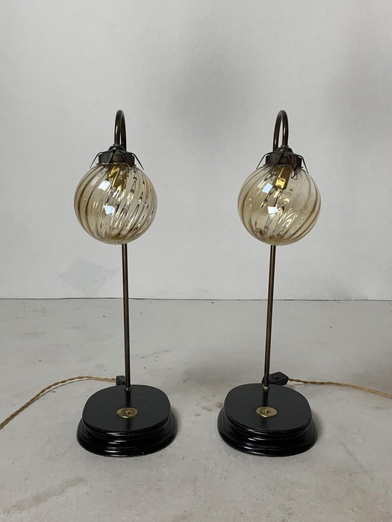 Image 1 of Hollywood Regency Nachtkastje Lampen, 1960,